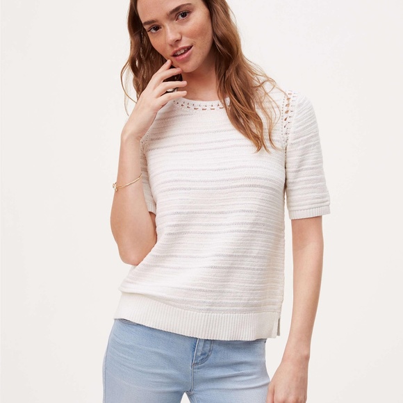 LOFT Sweaters - LOFT Crochet Sweater Tee